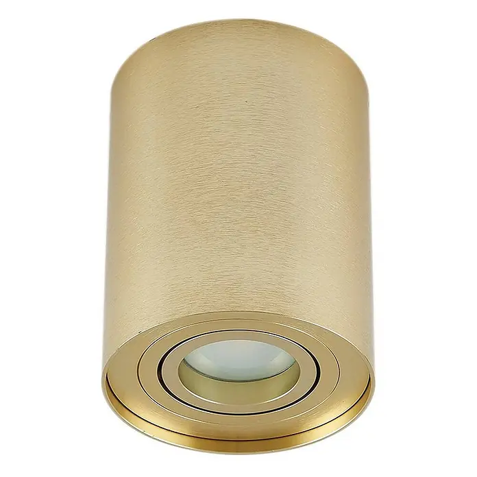 Arcchio Deckenstrahler Jolina - messing / gold, GU10 - Zylindrische Aufbauleuchte aus gebürstetem Messing mit einzelner runder Lichtquelle.