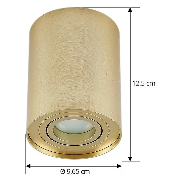 Arcchio Deckenstrahler Jolina - messing / gold, GU10 - Zylindrischer Aufbau-Strahler aus gebürstetem Messing.