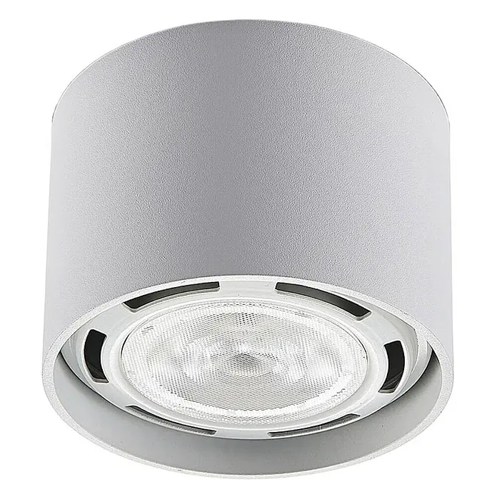 Arcchio Deckenstrahler Mabel - weiß / opal, weiß / opal, GU10 - Silbergrauer zylindrischer LED-Aufbaustrahler.
