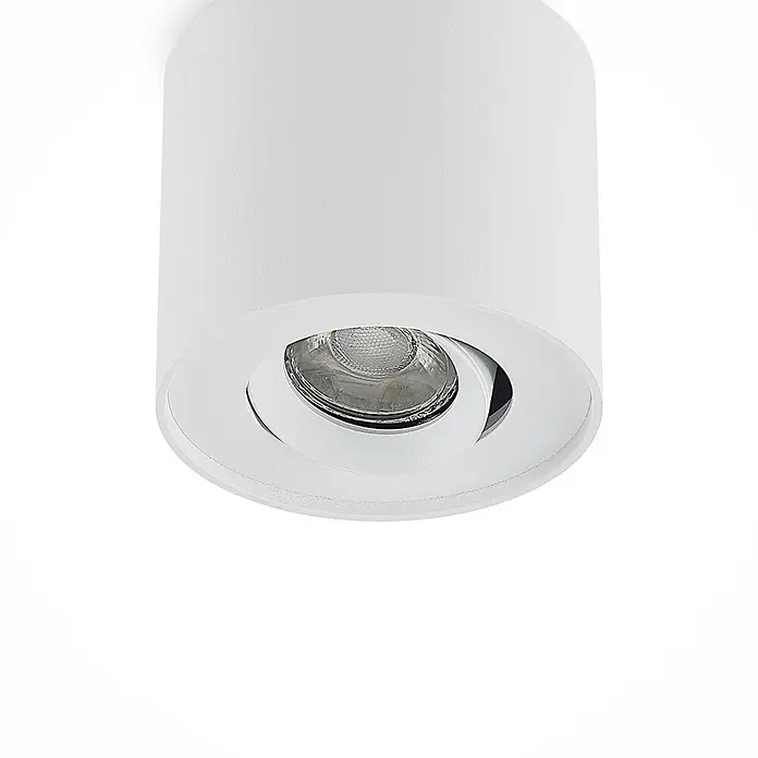 Arcchio Deckenstrahler Walisa - weiß / opal, weiß / opal, GU10 - Weißer zylindrischer Anbau-Strahler mit verstellbarer Innenlampe.