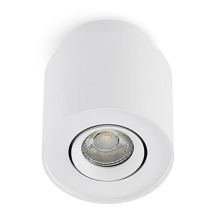 Arcchio Deckenstrahler Walisa - weiß / opal, weiß / opal, GU10 - Weißer zylindrischer Aufbau-Downlight mit integriertem LED-Spot.