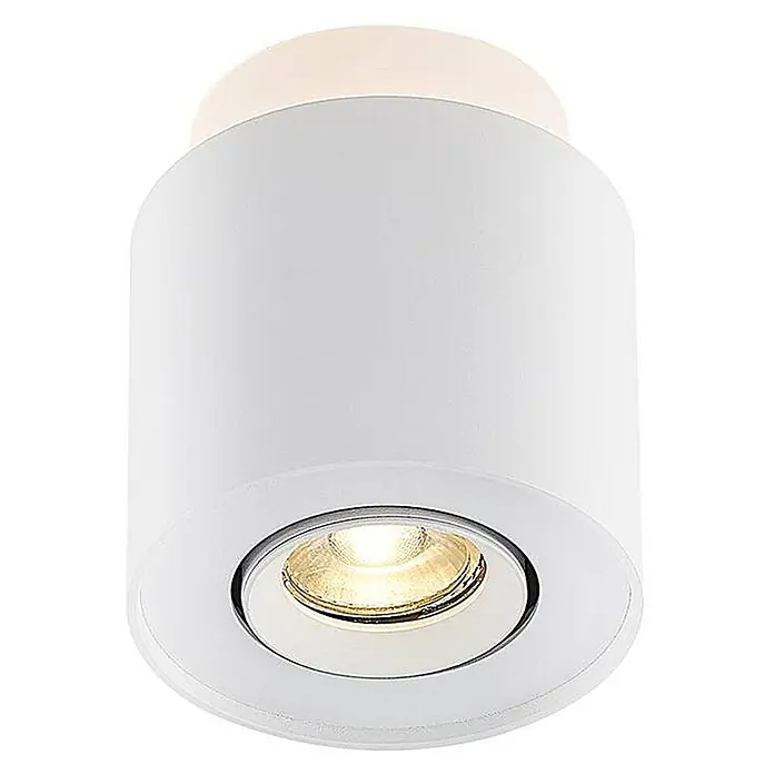 Arcchio Deckenstrahler Walisa - weiß / opal, weiß / opal, GU10 - Weißer zylindrischer Aufbau-Strahler mit warmem Licht.