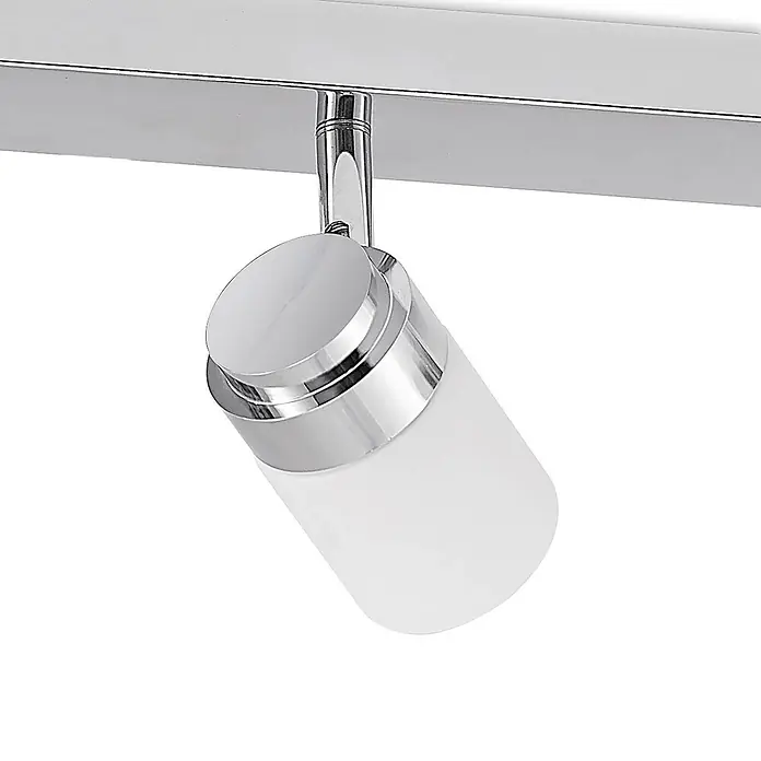 Lindby Deckenstrahler Alimari - L x B x H: 40 x 5 x 11,5 cm, chrom / silber, G9 - Verchromter Deckenstrahler mit matter weißer Glasscheibe, von einer Metallstange abgewinkelt.