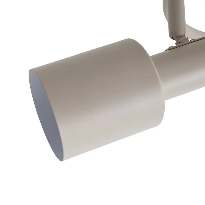 Lindby Deckenstrahler Ovelia - creme / amber, creme / amber, E27 - Helles beiges zylindrisches Metall-Spotlight für ein Schienensystem.