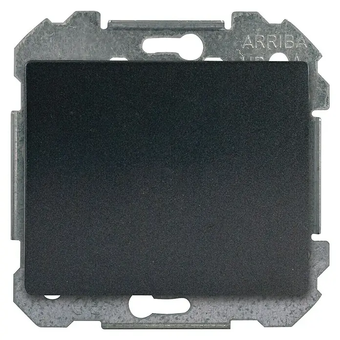 Siemens Delta Iris Tapa ciega - Antracita, Aluminio, IP20, Colocar - Primer plano de un interruptor empotrado Arriba UP 500, que muestra su diseño elegante y sin marco.