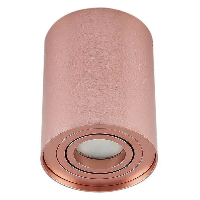 Arcchio Deckenstrahler Jolina - kupfer, GU10 - Roségoldener zylindrischer Aufbaustrahler mit gebürsteter Oberfläche und vertieftem Licht.