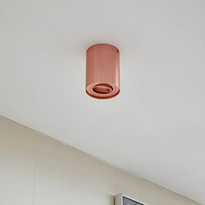 Arcchio Deckenstrahler Jolina - kupfer, GU10 - Zylindrische roségoldene Deckenleuchte für die Aufputzmontage.