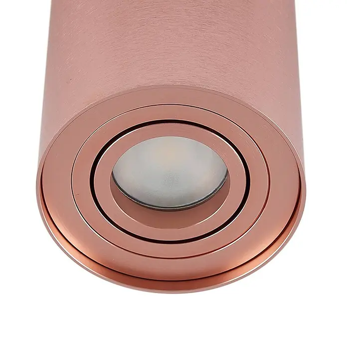 Arcchio Deckenstrahler Jolina - kupfer, GU10 - Zylindrischer LED-Strahler in Roségold mit gebürsteter Metalloberfläche.