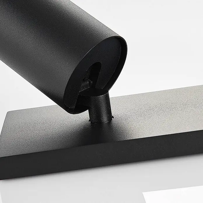 Arcchio Deckenstrahler Brinja - L x B x H: 30,5 x 9 x 12,5 cm, schwarz, schwarz, GU10 - Mattschwarzer, strukturierter zylindrischer Strahlerkopf auf rechteckiger Basis.