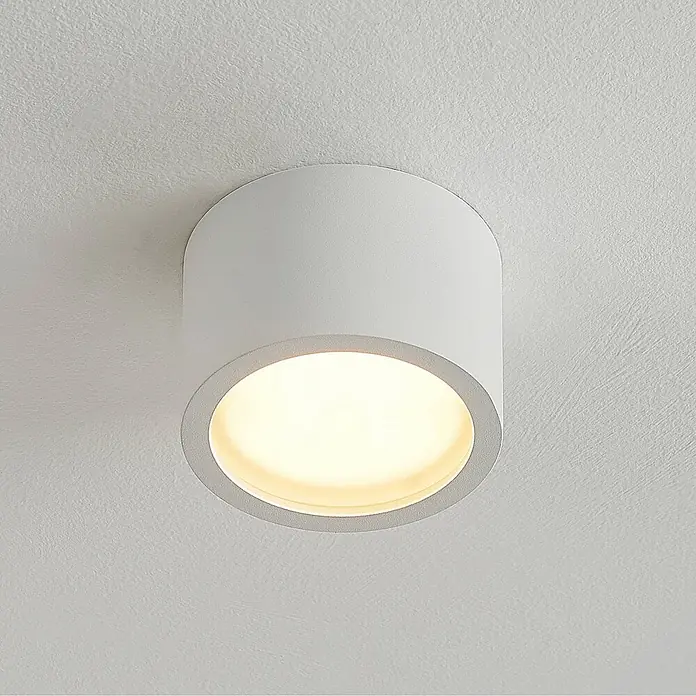 Arcchio Deckenstrahler Nieva - weiß / opal, weiß / opal, 2GX53 - Weißer zylindrischer Deckenstrahler, der warmes Licht abgibt.