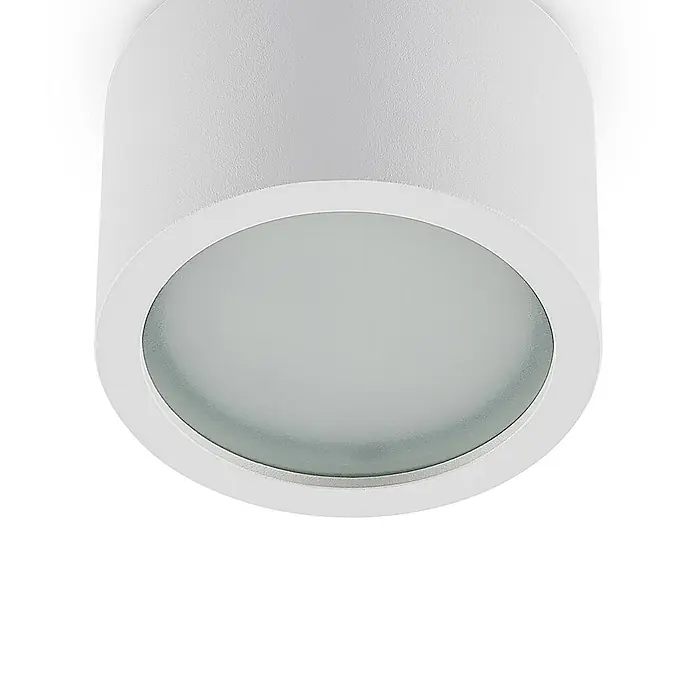 Arcchio Deckenstrahler Nieva - weiß / opal, weiß / opal, 2GX53 - Weißes zylindrisches Deckenanbauleuchte mit mattierter Abdeckung.