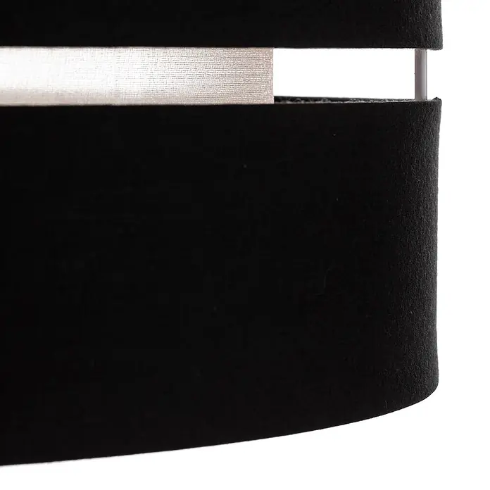 Lindby Pendelleuchte - schwarz, Schwarz, gold, E27 - Schwarzer zylindrischer Lampenschirm aus Filz mit hellem Innenband und Stützstange.