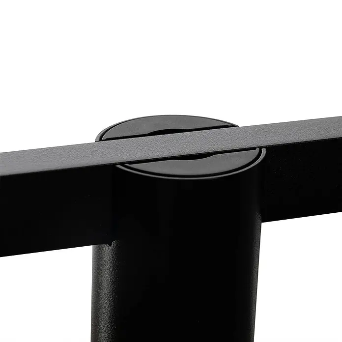 Arcchio Pendelleuchte Brinja - schwarz, Schwarz, GU10 - Schwarze, texturierte Metallverbindung, die eine horizontale Stange mit einem vertikalen Pfosten verbindet.