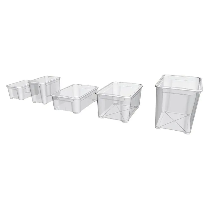 Regalux Clear Unterbettbox XXML x B x H: 79 x 58 x 18 cm, 52 l, Mit Rollen - Reihe transparenter Aufbewahrungsboxen aus Kunststoff in verschiedenen Größen, ideal für die Organisation und Lagerung von Gegenständen.