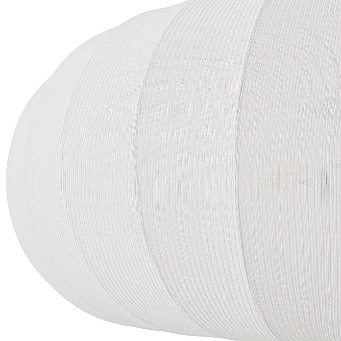 Lindby Pendelleuchte Helin - L x B x H: 70 x 70 x 26 cm, weiß / opal, weiß, E27 - Weißer gerippter Textil-Pendelleuchtenschirm.