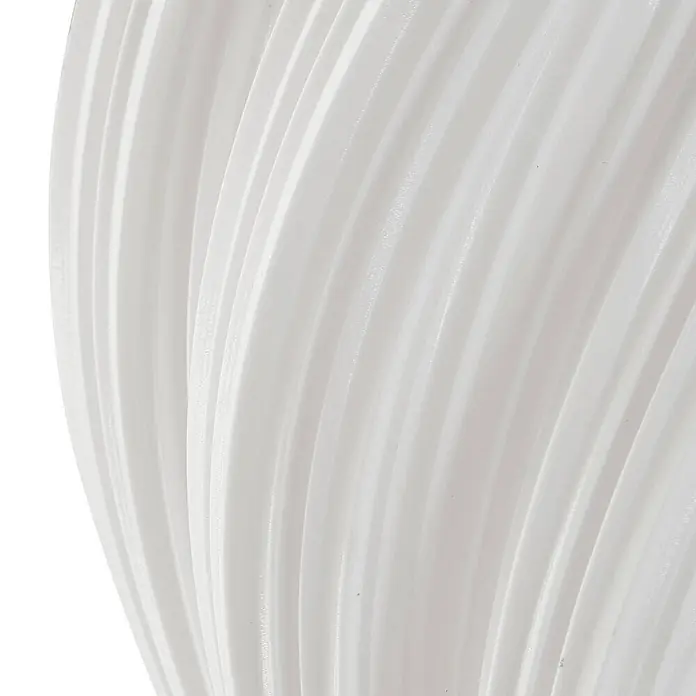 Lindby Pendelleuchte Nuvia - L x B x H: 15,5 x 15,5 x 30 cm, weiß / opal, weiß, E27 - Weißes, geripptes, leicht lichtdurchlässiges Material mit sanft geschwungenen Linien.