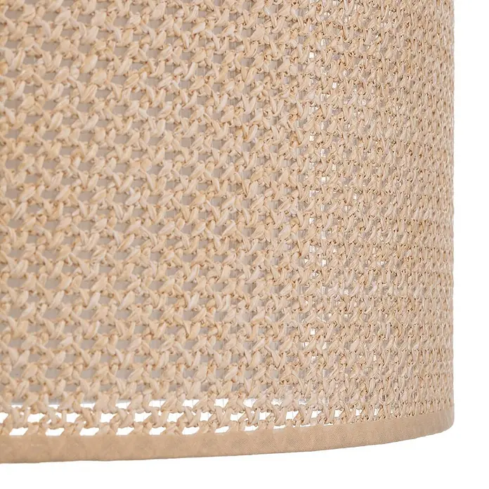 Lindby Esstisch Pendelleuchte Ø 40 cm, Hängelampe Esstisch Textil -  - Helles beiges Lampenschirm aus natürlichen, kunstvoll geflochtenen Fasern mit offener Textur und einer abgeschlossenen unteren Kante.