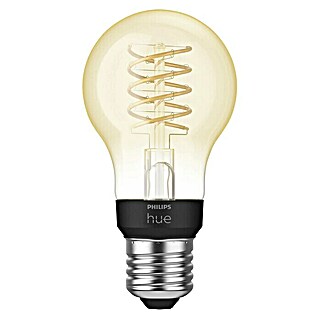 Philips Hue Bombilla LED Filamento blanco (E27, 7 W, Blanco cálido, A60, Intensidad regulable)