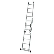 Escalera multiusos (Altura de trabajo: 5,1 m, 3 x 7 peldaños, Aluminio)