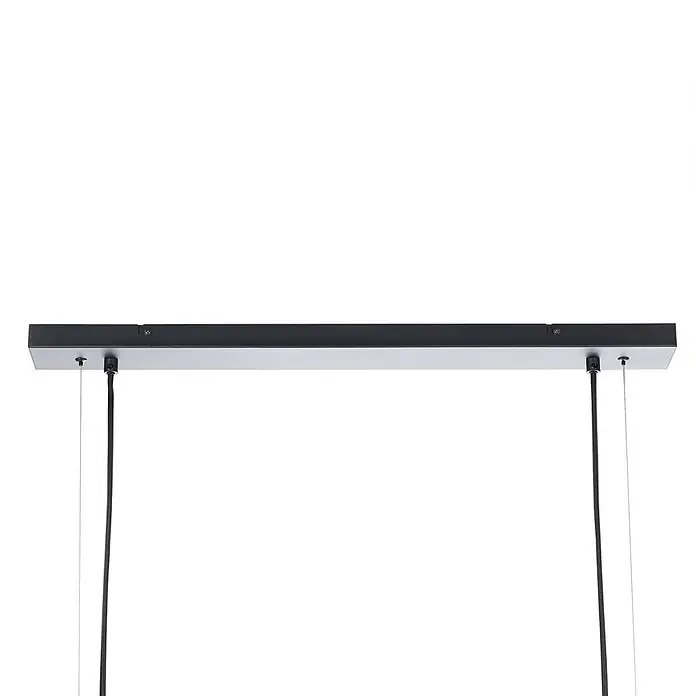 Lucande Pendelleuchte Imron - L x B x H: 100 x 40 x 35 cm, schwarz, sandSchwarz, E14 - Schwarz-silberne lineare Pendelleuchtenbasis mit zwei hängenden Kabeln.