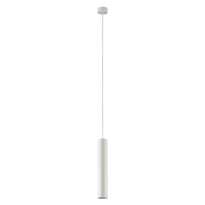 Arcchio Pendelleuchte Ejona - weiß / opal, weiß, GU10 - Weiße zylindrische Pendelleuchte, an einer Stange aufgehängt.