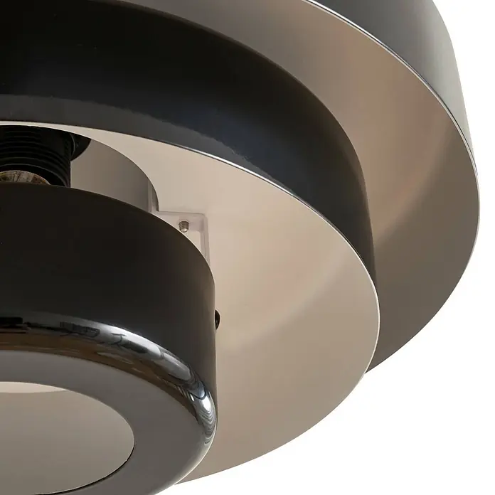 Lindby Pendelleuchte Tivra - schwarz, Schwarz, E27 - Moderne schwarz-silberne Deckenleuchte mit Schichten.