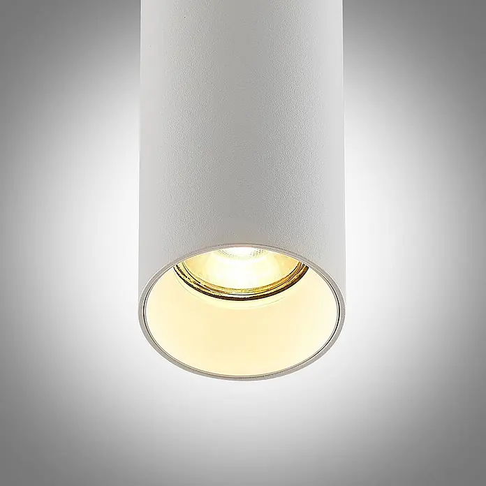 Arcchio Pendelleuchte Ejona - weiß / opal, weiß, GU10 - Weißer zylindrischer Aufbau-LED-Strahler mit warmem Licht.