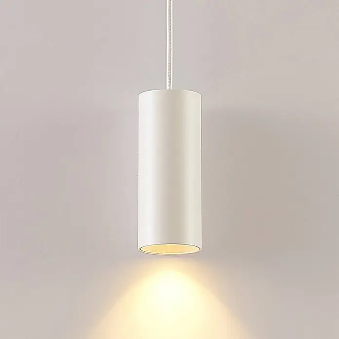 Arcchio Pendelleuchte Ejona - weiß / opal, weiß, GU10 - Moderne weiße zylindrische Pendelleuchte, die warmes Licht nach unten strahlt.