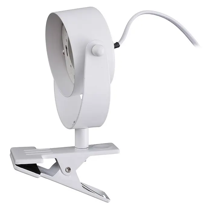 Lindby Klemmleuchte Jyla - Farbe Gehäuse: weiß / opal - Weißer Klemmstrahler mit rundem, verstellbarem Kopf und Netzkabel.