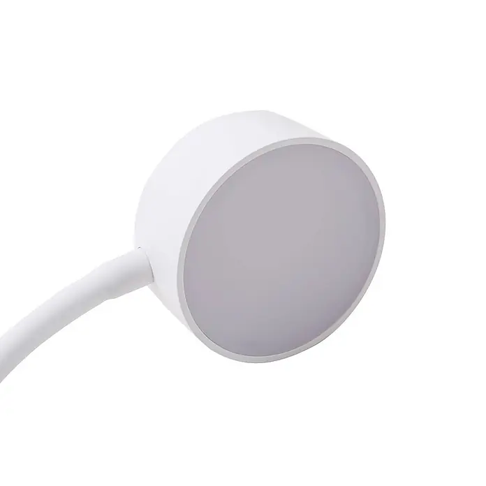 Lindby Klemmleuchte Maori - Farbe Gehäuse: weiß / opal - Weißes rundes LED-Licht mit flexiblem Arm.