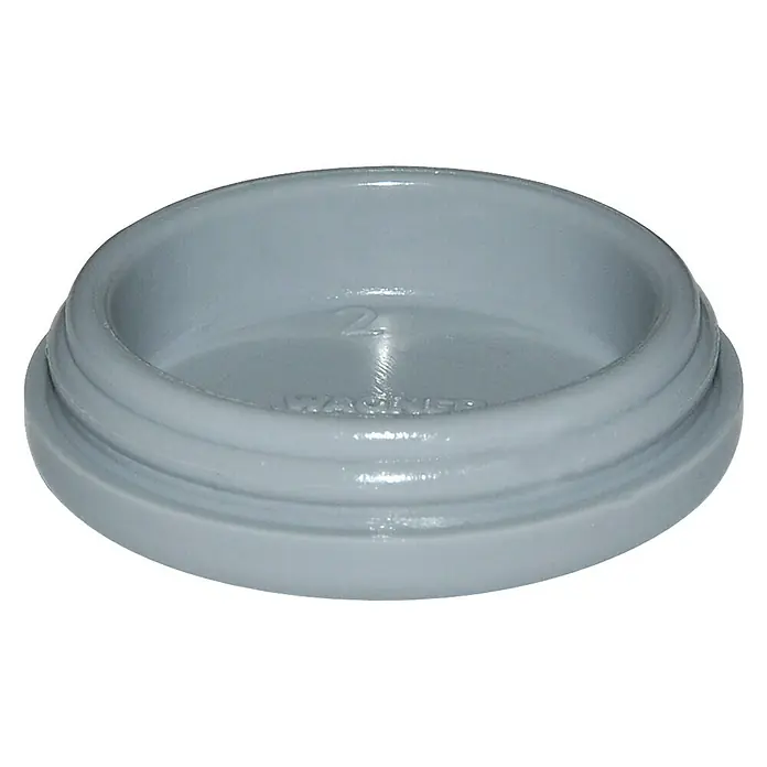 Wagner System Möbelgleiter-Set Quickclick Super - Durchmesser: 25 mm, 8 Stk. - Graue Kunststoffkappe mit flachem Design und glänzender Oberfläche, ideal als Schutz oder Abdeckung für verschiedene Anwendungen.