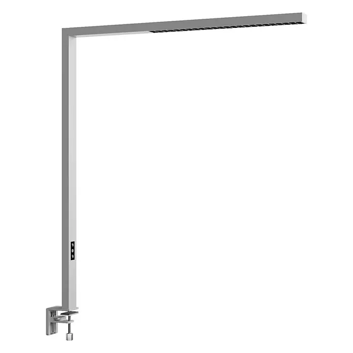 Arcchio Klemmleuchte Jolinda - Farbe Gehäuse: alu / grau / zink - Schlanke, silbergraue LED-Schreibtischlampe in L-Form mit linearer Bauweise und stabiler Klemmhalterung.