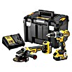 Dewalt Taladro atornillador de batería + amoladora DCK2080P2T (18 V, 2 baterías, 5 Ah)