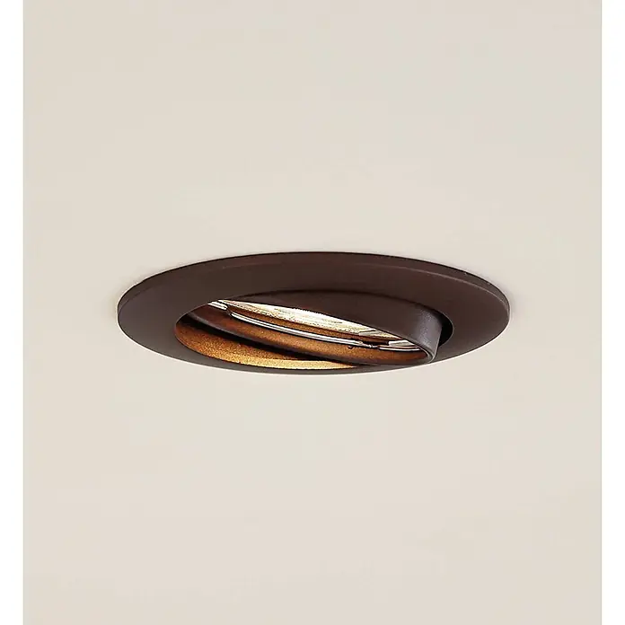 Prios Einbauleuchte Fibur - Ø x H: 8,2 x 2,8 cm, bronze / altmessing - Dunkelbronze verstellbarer Einbaustrahler mit metallischem Innenleben.