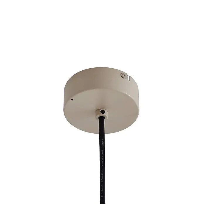 Lindby Außenwand- & Deckenleuchte Valdorin - creme / amber, IP44 - Beige Deckenrosette mit schwarzem Stromkabel. Wichtiges Bauteil für Hängelampen.