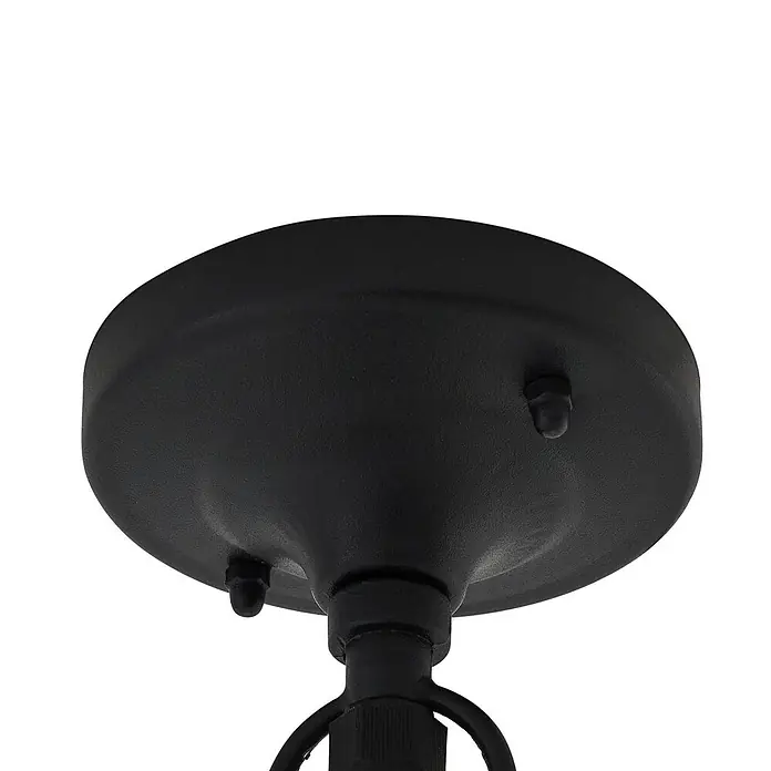 Lindby Außenwand- & Deckenleuchte Bolgar - L x B x H: 14,5 x 14,5 x 26 cm, schwarz, IP44 - Schwarze, strukturierte Deckenrosette mit Ziermuttern und Downrod für eine Leuchte.