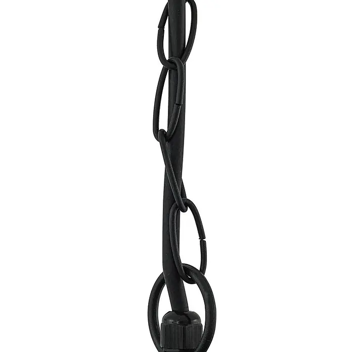 Lindby Außenwand- & Deckenleuchte Bolgar - L x B x H: 14,5 x 14,5 x 26 cm, schwarz, IP44 - Mattschwarze Metallkette mit ovalen Gliedern, häufig zum Aufhängen von Leuchten verwendet.