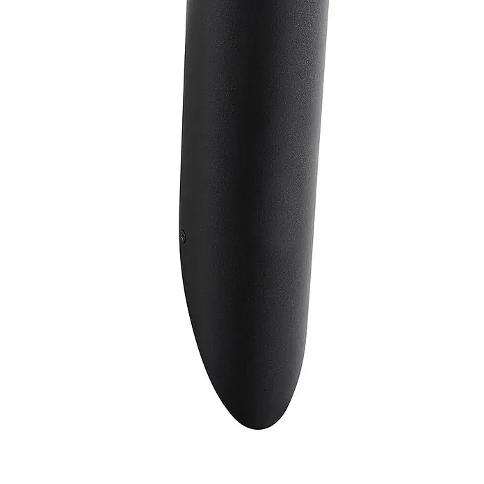Lindby Außenwandleuchte Gavros - 7 x 7 x 45 cm, schwarz, klar / transparent, IP44 - Schwarzes, texturiertes, gebogenes Befestigungselement mit sichtbarer Schraube.