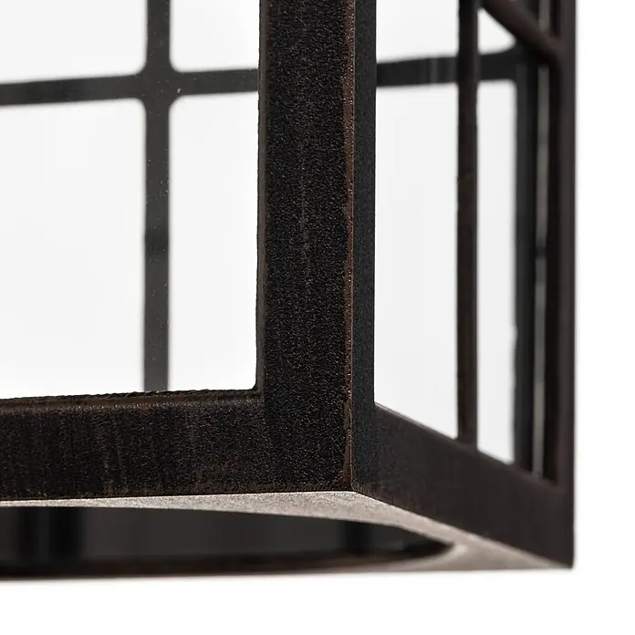 Lindby Außenwandleuchte Ida - braun / rost, braun / rost, IP23 - Dunkler, texturierter Metallrahmen mit klaren Glasscheiben.