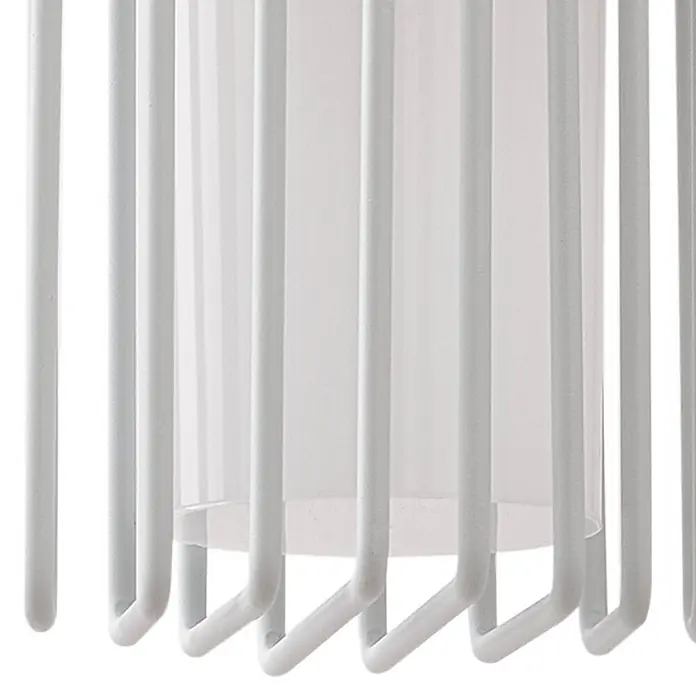 Lucande Außenwandleuchte Chandan - weiß / opal, weiß / opal, IP54 - Weißer Utensilienhalter aus Metalldraht mit transparentem Inneneinsatz.