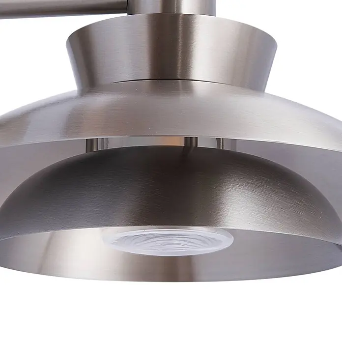 Lucande Außenwandleuchte Thais - alu / grau / zink, IP44 - Gebürstete Metall-Deckenleuchte mit zweistufigem Design und klarer, strukturierter Linse.
