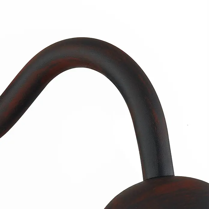 Lindby Außenwandleuchte Filip - 37 x 29,4 x 30,3 cm, braun / rost, braun / rost, IP44 - Gebogener Metallarm, dunkles Metall mit rotbraunem Used-Finish.