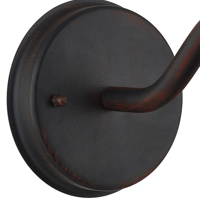Lindby Außenwandleuchte Filip - 37 x 29,4 x 30,3 cm, braun / rost, braun / rost, IP44 - Runde Wandhalterung aus geöltem Bronze mit gebogenem Arm und Zierschraube.