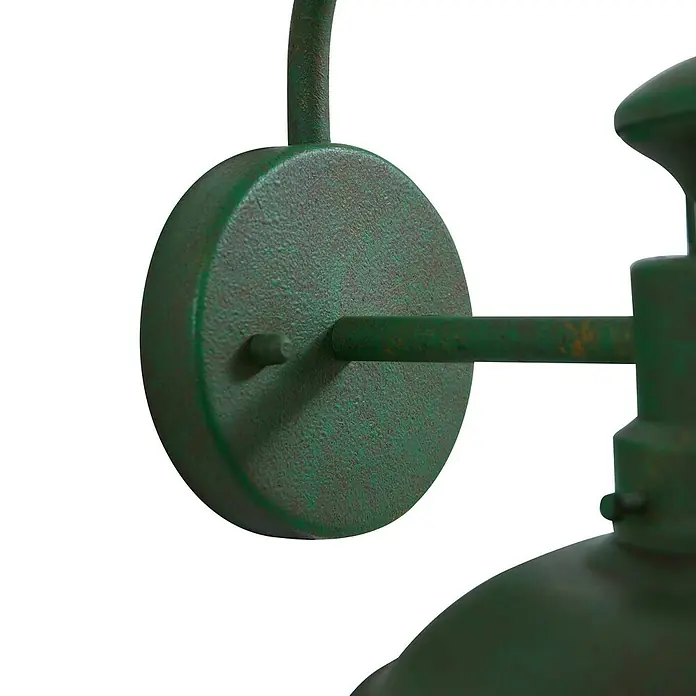 Lindby Außenwandleuchte Celinor - grün, grün, IP44 - Grüne strukturierte Metall-Wandleuchte mit Schwanenhalsarm.