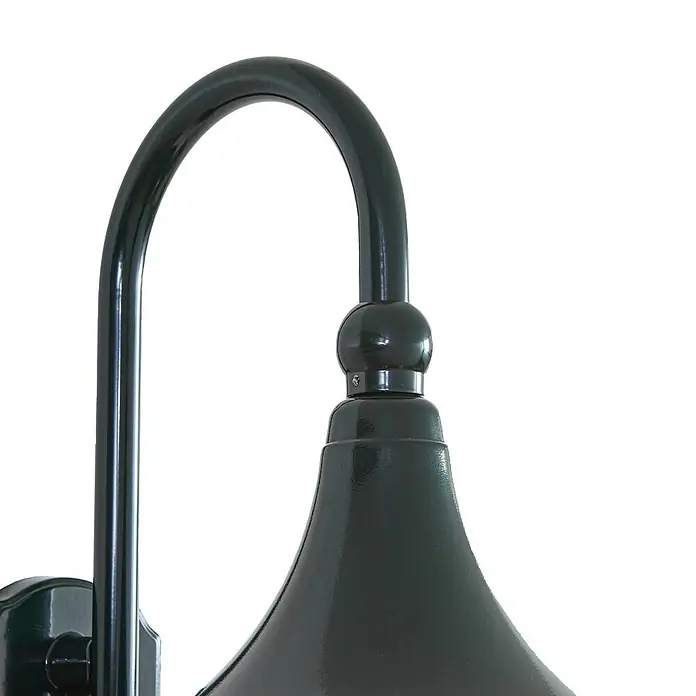 Lindby Außenwandleuchte Daphne - 35,5 x 24,5 x 44,2 cm, grün, grün, IP44 - Dunkelgrüne Schwanenhals-Wandleuchte mit glockenförmigem Schirm.