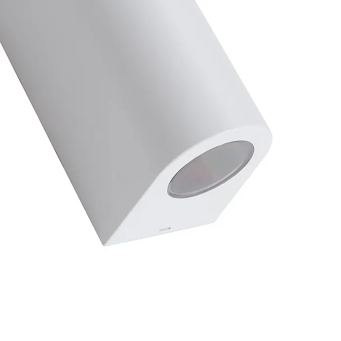 Prios Außenwandleuchte Irfan - weiß / opal, IP44 - Weiße zylindrische Wandleuchte mit ovaler Lichtöffnung.