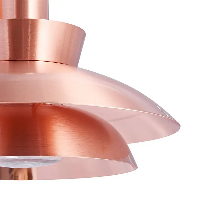Lucande Außenwandleuchte Thais - kupfer, IP44 - Geschichtete Pendelleuchte aus gebürstetem Kupfer.