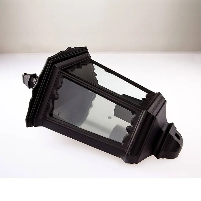 Lindby Wandleuchte aussen in schwarz, transparent, Aussenlampe Wand -  - Klassische schwarze Außenleuchte mit klaren Glasscheiben.