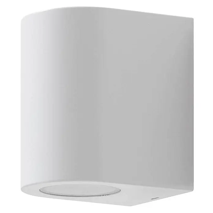 Prios Außenwandleuchte Irfan - weiß / opal, IP44 - Weiße, gewölbte Wandleuchte mit nach unten gerichtetem Licht.