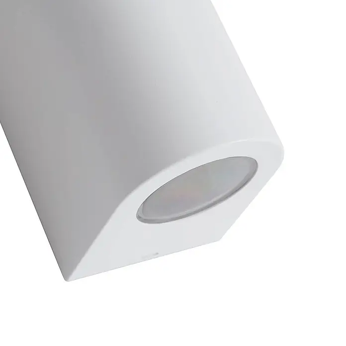 Prios Außenwandleuchte Irfan - weiß / opal, IP44 - Weiße rechteckige Außenleuchte mit diffusem nach unten gerichtetem Licht.